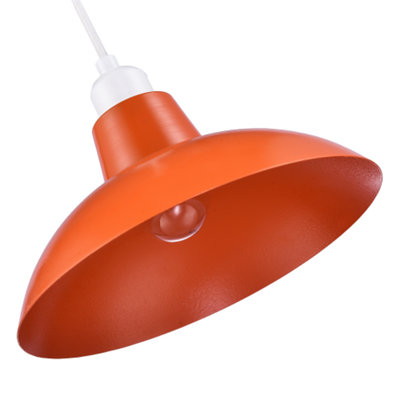 Industrial Retro Designed Matt Vibrant Orange Curved Metal Ceiling