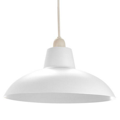 Industrial Retro Designed Matt White Curved Metal Ceiling Pendant Light Shade