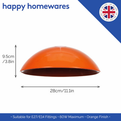 Industrial Retro Designer Orange Gloss Disc Metal Ceiling Pendant Lighting Shade