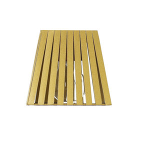 Industrial Retro Matte Gold Light Shade with Flat Metal Strips 13cm Height