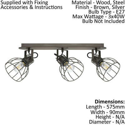 Industrial Rustic Ceiling Spot Light with Two Matching Wall Sconces ...