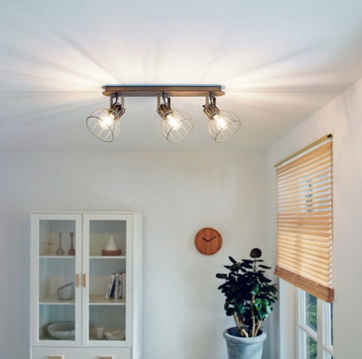 Industrial Rustic Ceiling Spot Light with Two Matching Wall Sconces ...
