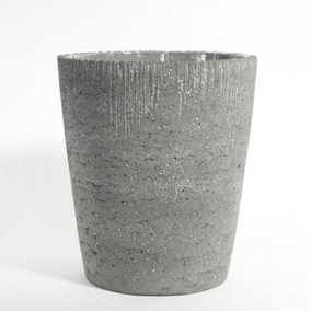 Industrial Rustic Design Cement Plant Pot. Inner Plastic Liner Included. H20 x W17.5 cm