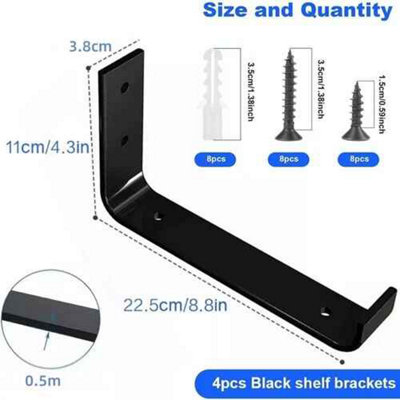 Industrial Shelf Brackets Rustic Scaffold Board Support, 4 Pack