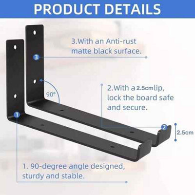 Industrial Shelf Brackets Rustic Scaffold Board Support, 4 Pack