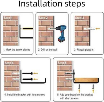 Industrial Shelf Brackets Rustic Scaffold Board Support, 4 Pack