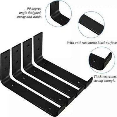 Industrial Shelf Brackets Rustic Scaffold Board Support, 4 Pack