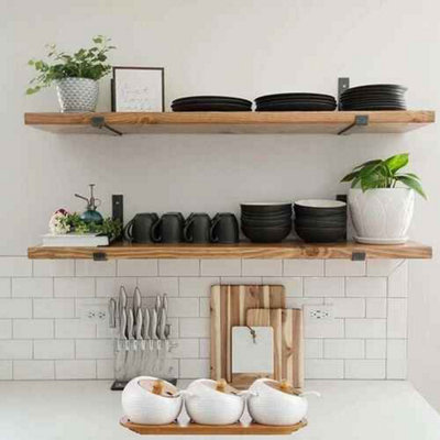 Industrial Shelf Brackets Rustic Scaffold Board Support, 4 Pack