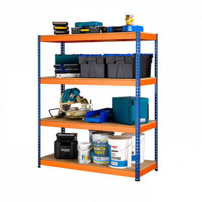 Industrial Shelving Racking 4 Levels, 1800mm H x 1500mm W x 600mm D Heavy Duty