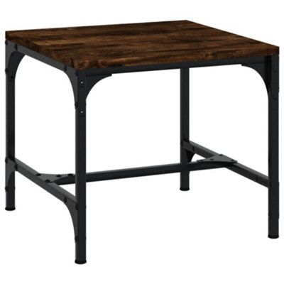 Industrial Side Table Smoked Oak 40x40x35 cm Engineered Wood