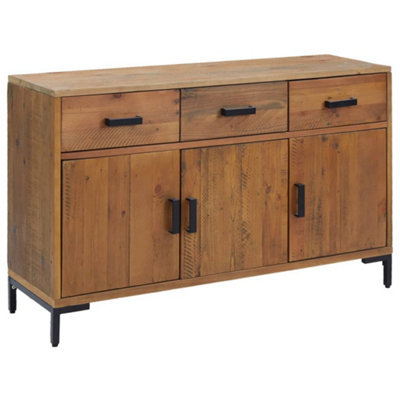 Industrial Sideboard Brown 110x35x70 cm Solid Pinewood
