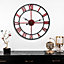 Industrial Silent Metal Wall Clock with Roman Numerals 47cm