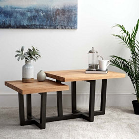 Industrial Solid Wood Step Coffee Table
