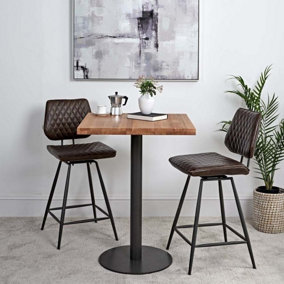 Industrial Solid Wood Top Bar Table