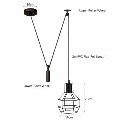 Industrial Spider Light 1 way Wire Cage Pendant Lamp