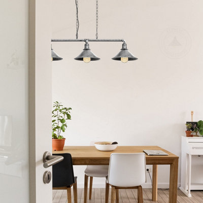 Industrial Steampunk 3 Way Pendant Light Over Table Hanging Ceiling ...
