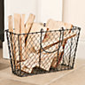 Industrial Style Chicken Log and Kindling Wire Storage Basket
