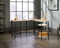 Industrial Style L-Shaped Desk Charter Oak