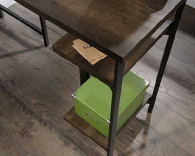 Industrial Style L-Shaped Desk Smoked Oak