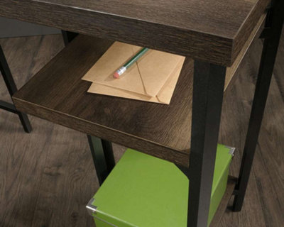 Industrial Style L-Shaped Desk Smoked Oak