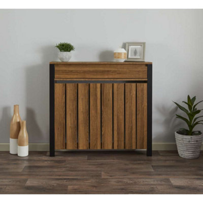 Radiator cover with hot sale shoe storage