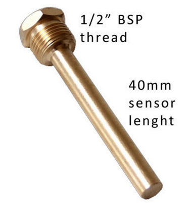 Industrial Temperature Metal Gauge Dial Probe 1/2" BSP Rear Entry Thermometer