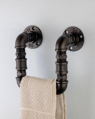 Industrial Towel Holder, Towel Rack, Towel Bar, Industrial Home Decor ...