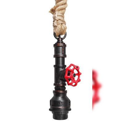 Industrial Water Pipe Vintage Ceiling Rope Pendant Light with Valve Tap ...