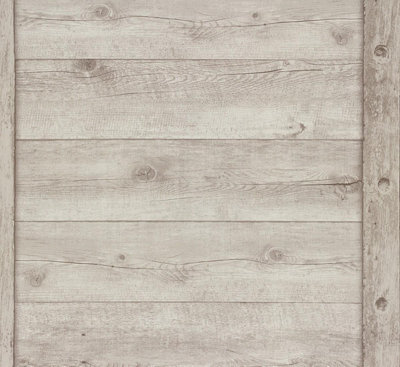 Industrial Wood Effect Wallpaper Rasch Light Grey Vinyl Paste The Wall Textured