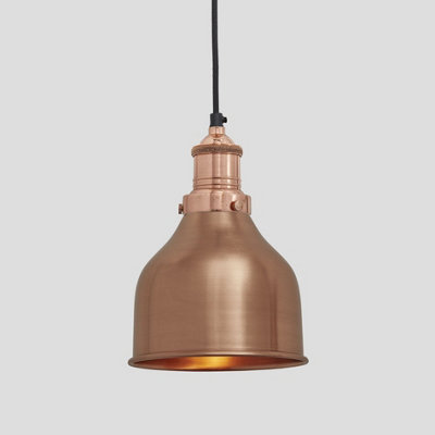 Industville Brooklyn Cone Pendant, 7 Inch, Copper, Copper Holder