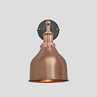 Industville Brooklyn Cone Wall Light, 7 Inch, Copper- Copper Holder