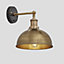 Industville Brooklyn Dome Wall Light, 8 Inch, Brass, Brass Holder