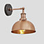 Industville Brooklyn Dome Wall Light, 8 Inch, Copper, Copper Holder