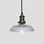 Industville Brooklyn Glass Dome Pendant, 8 Inch, Pewter Holder