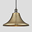 Industville Brooklyn Outdoor & Bathroom Giant Bell Pendant, 20 Inch, Brass, Pewter Holder