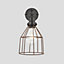 Industville Brooklyn Rusty Cage Wall Light, 6 Inch, Cone, Pewter Holder