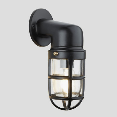 Industville Bulkhead Outdoor & Bathroom Sconce Wall Light, 12 Inch, Black