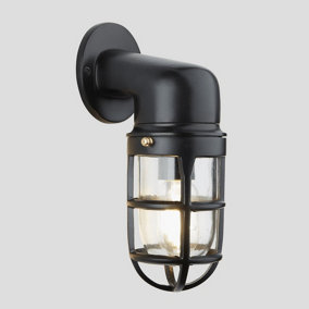 Industville Bulkhead Outdoor & Bathroom Sconce Wall Light, 12 Inch, Black