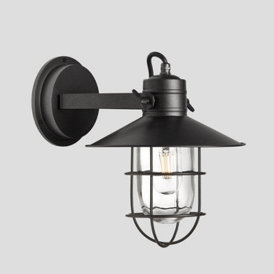 Industville Harbour Outdoor & Bathroom Flush Mount/Wall Light, 6 Inch, Pewter