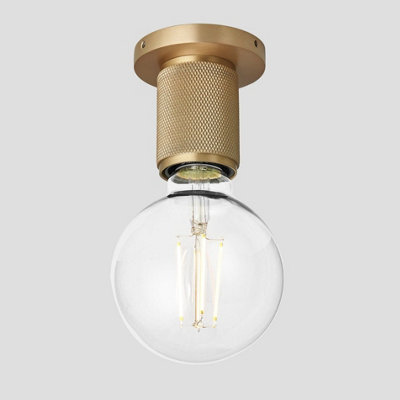 Industville Knurled Edison Spotlight Light, Brass