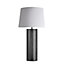 Industville Pillar Cylinder Table Lamp, Pewter, White Large Empire Lampshade