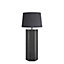 Industville Pillar Hex Table Lamp, Pewter, Grey Large Empire Lampshade