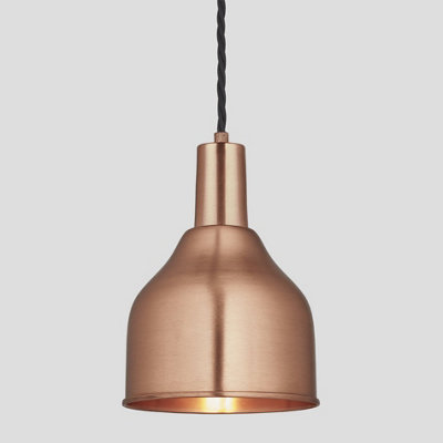 Industville Sleek Cone Pendant, 7 Inch, Copper, Copper Holder