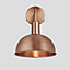 Industville Sleek Dome Wall Light, 8 Inch, Copper, Copper Holder