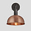 Industville Sleek Dome Wall Light, 8 Inch, Copper, Pewter Holder