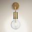Industville Sleek Edison Wall Light, Brass