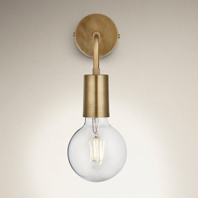 Industville Sleek Edison Wall Light, Brass