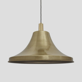 Industville Sleek Giant Bell Pendant, 20 Inch, Brass, Brass Holder
