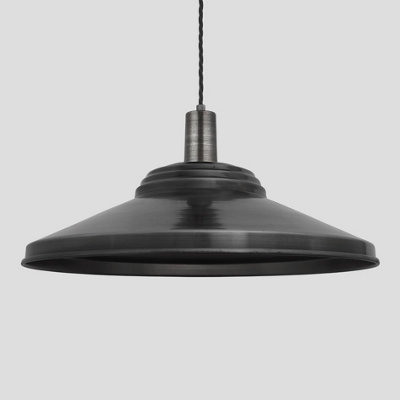 Industville Sleek Giant Step Pendant, 18 Inch, Pewter, Pewter Holder