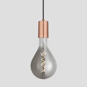 Industville Sleek Large Edison Pendant, 1 Wire, Copper